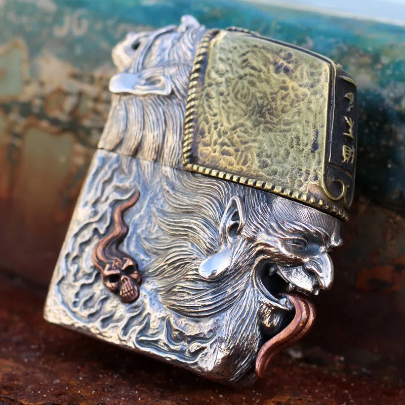 Hand Carved Heibai Wuchang Retro Lighter