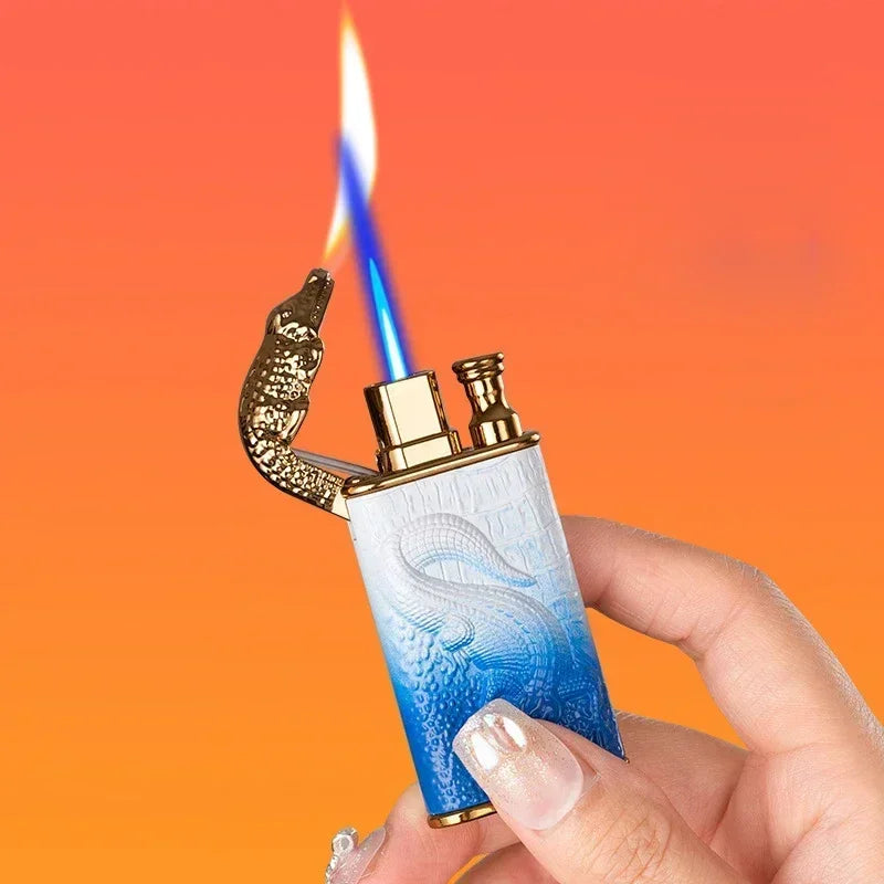 3D Dragon Crocodile Fire Lighter Metal Windproof