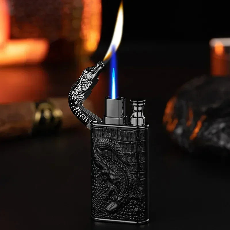 3D Dragon Crocodile Fire Lighter Metal Windproof