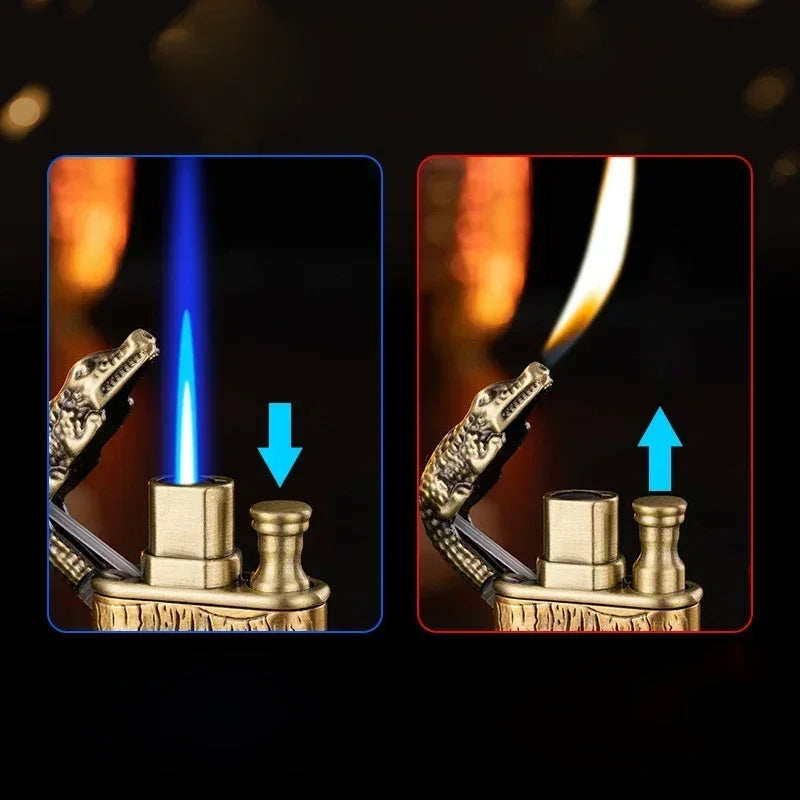 3D Dragon Crocodile Fire Lighter Metal Windproof